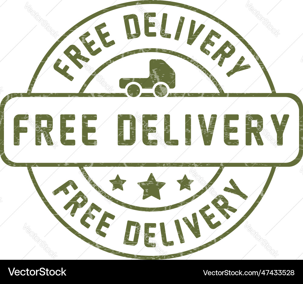 Free delivery on all orders delivery stamp Vector Image
