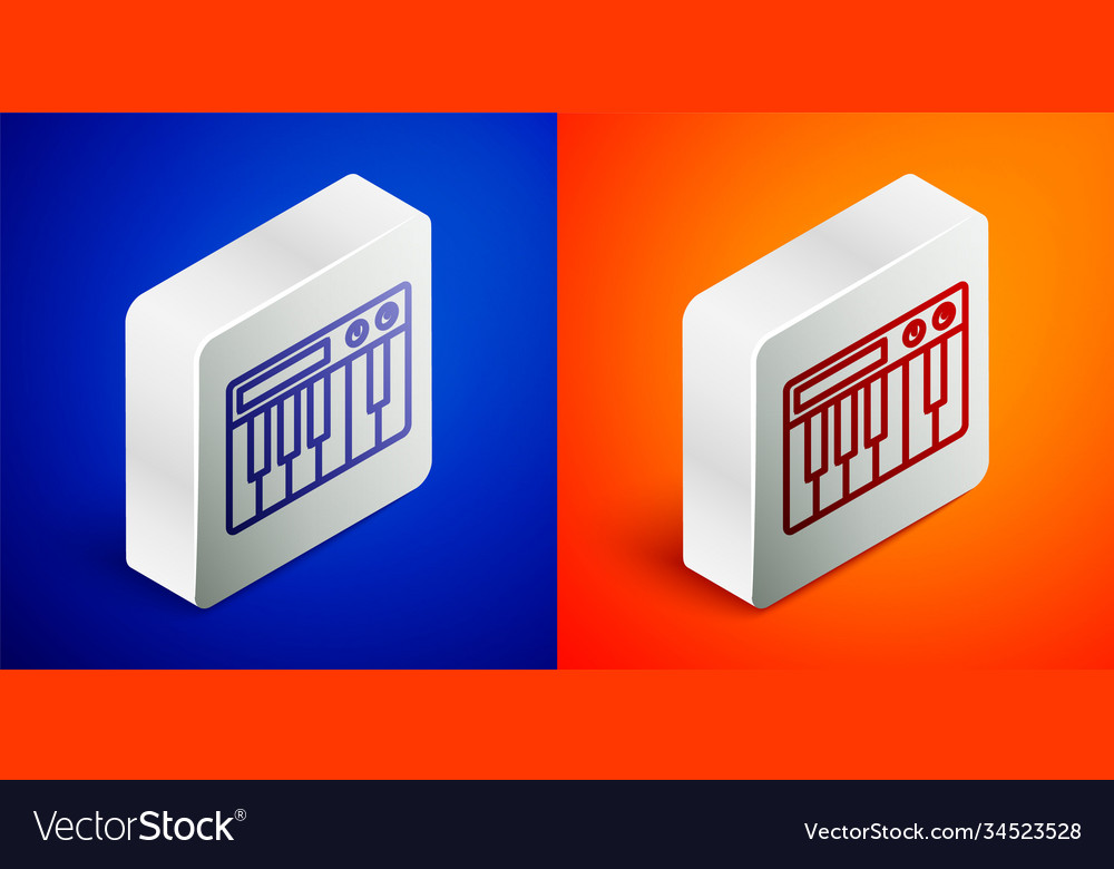 Isometric line music synthesizer icon isolated