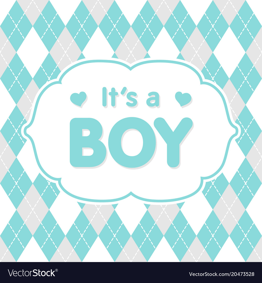 Its A Boy Congratulation Baby Card Royalty Free Vector Image