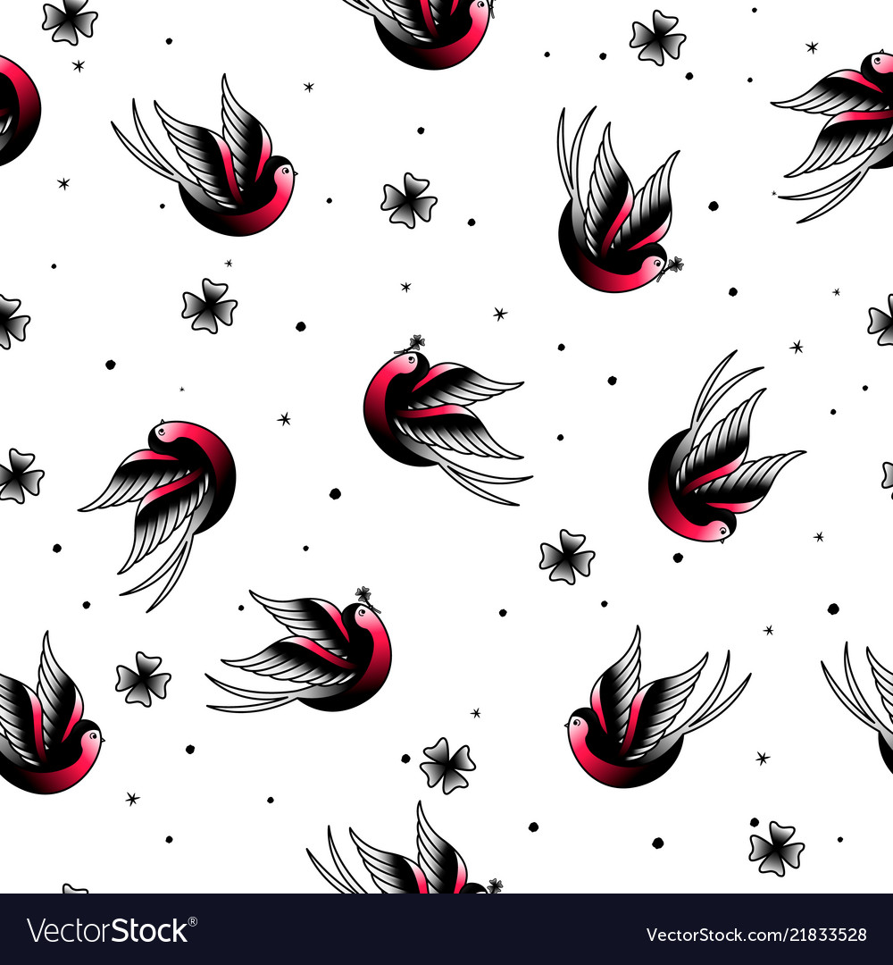 Old school tattoo pattern 3 Royalty Free Vector Image Old school tattoo pattern 3 Royalty Free Vector Image