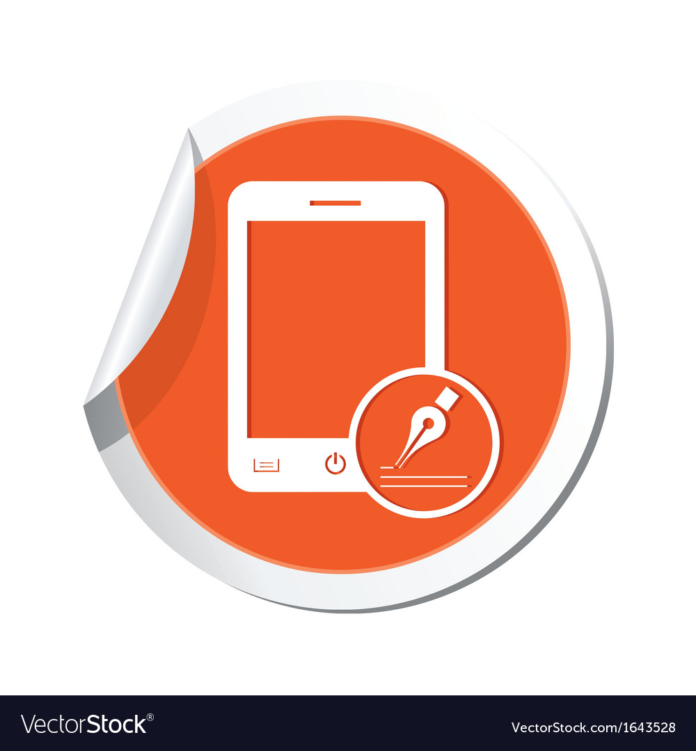 Phone note icon orange sticker