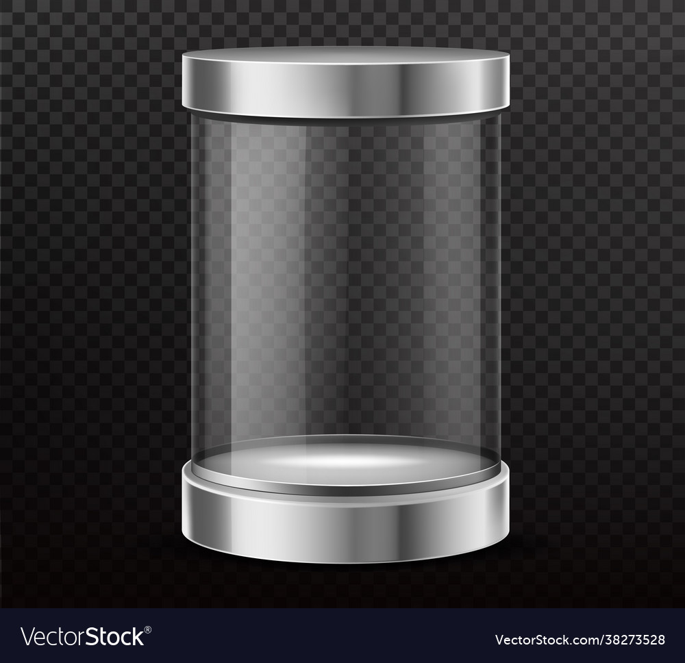 Sealed glass cylinder capsule realistic Royalty Free Vector