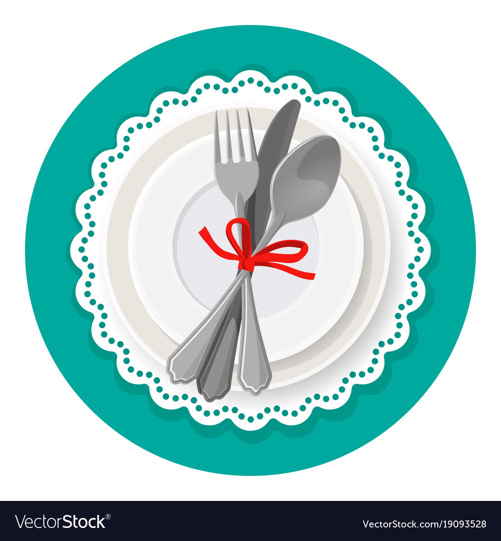 dinner plate and cutlery