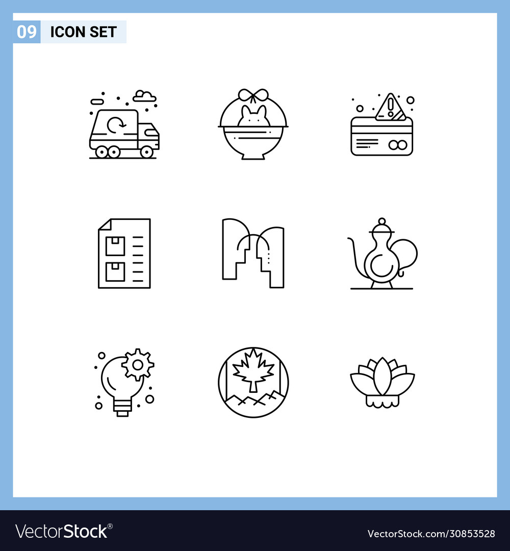 Universal icon symbols group 9 modern outlines