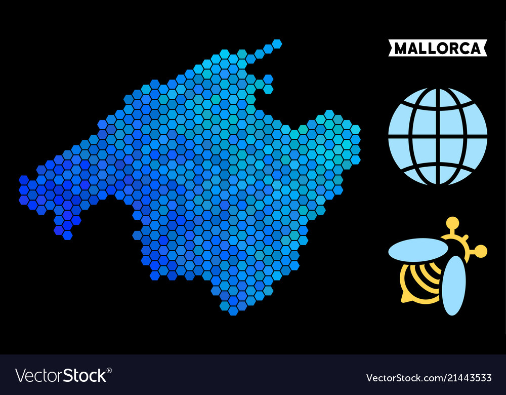 Blaues Hexagon Spain Mallorca Inselkarte