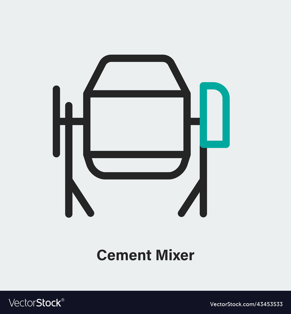 Cement mixer linear icon isolated outline