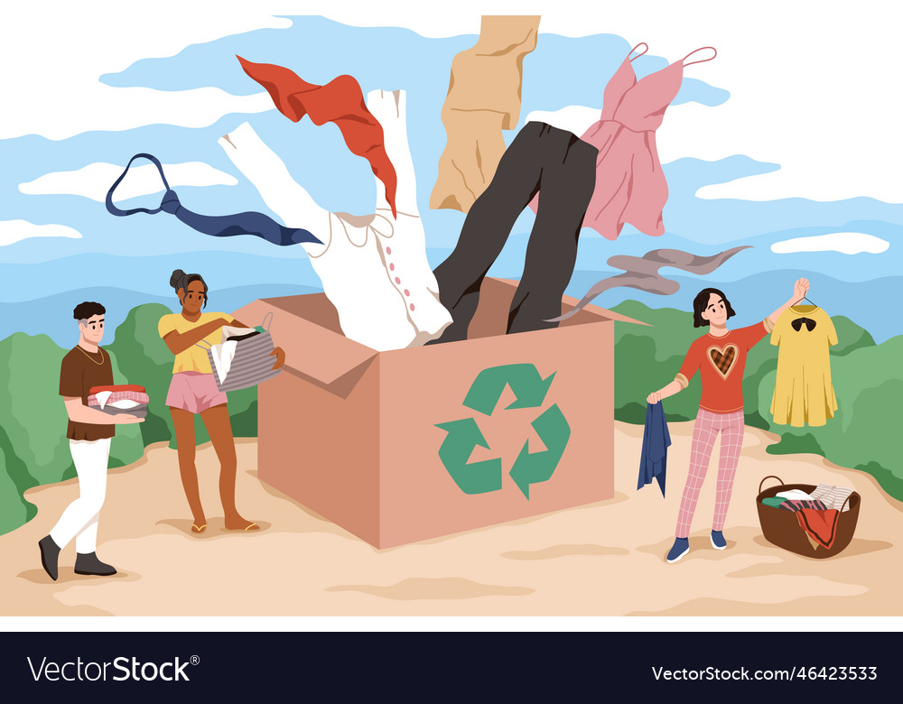 Clothes Recycling Textiles Things Donation Vector Image