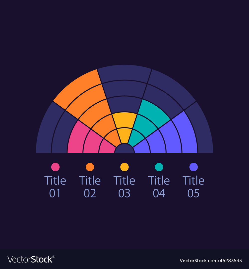 Semi circle infographic chart design template Vector Image