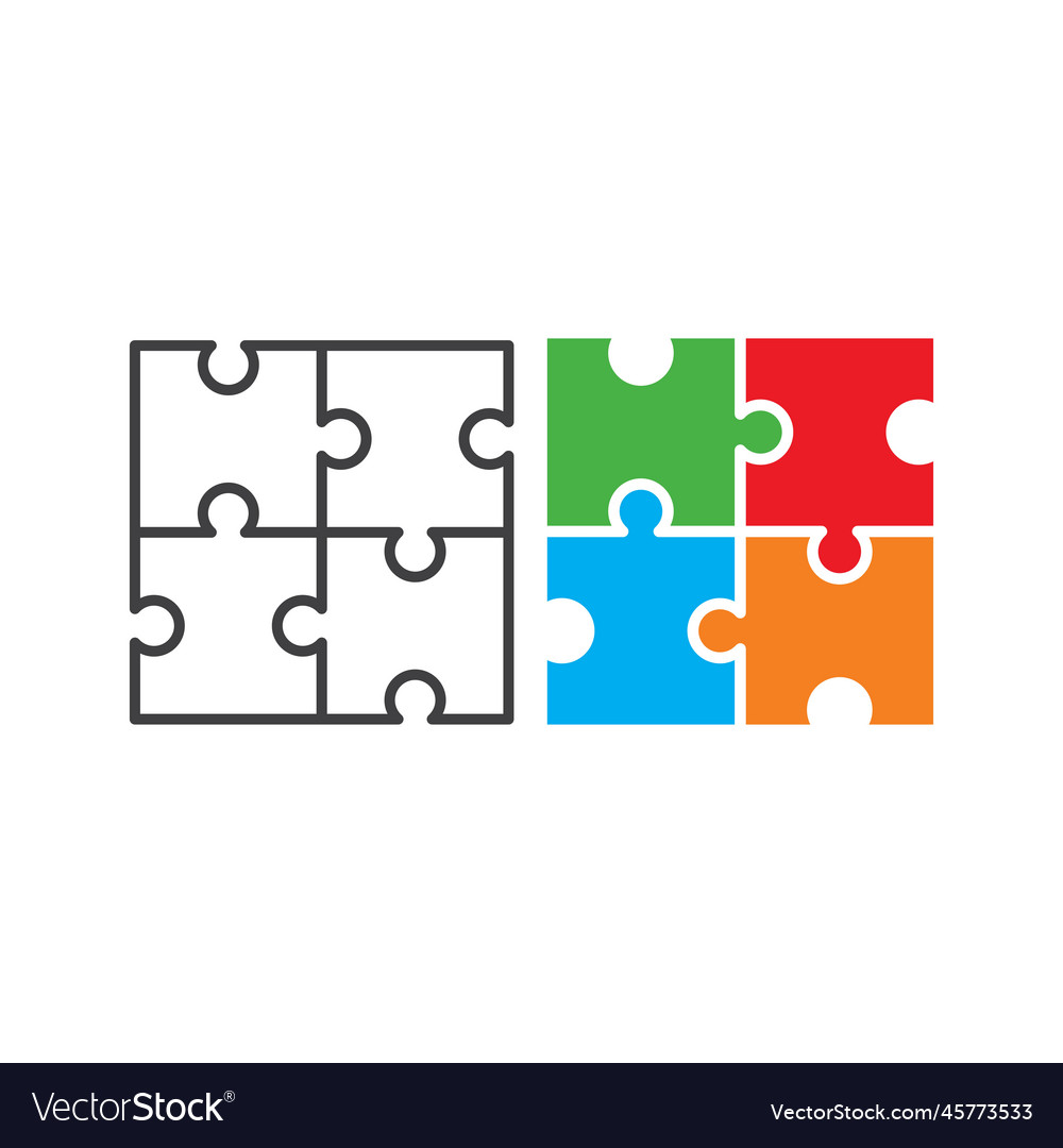 Simple puzzle icon template