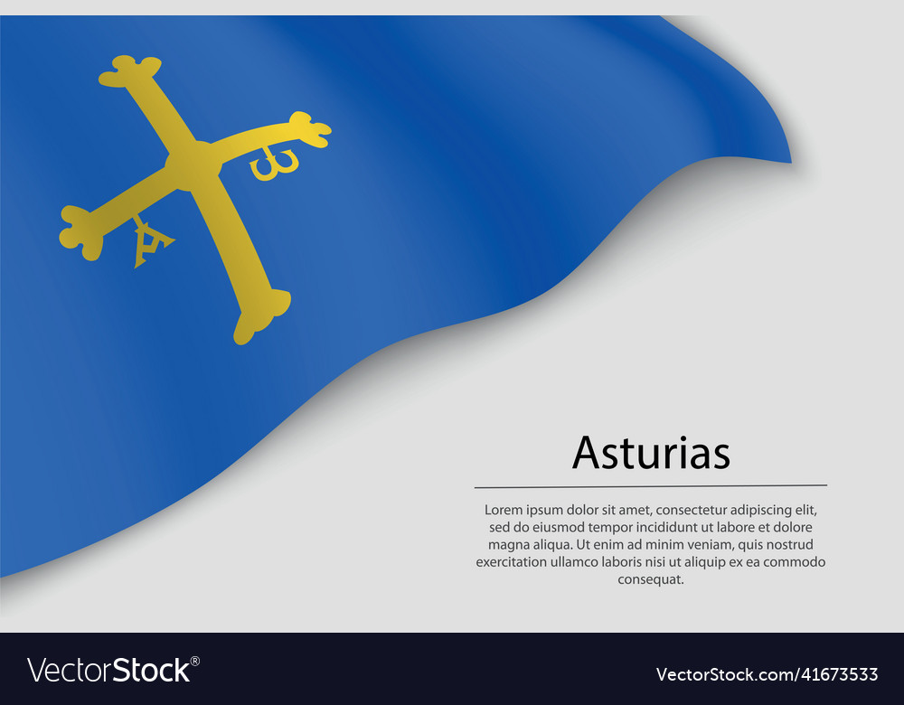 Wellenfahne von asturias ist ein Region Spain Banner