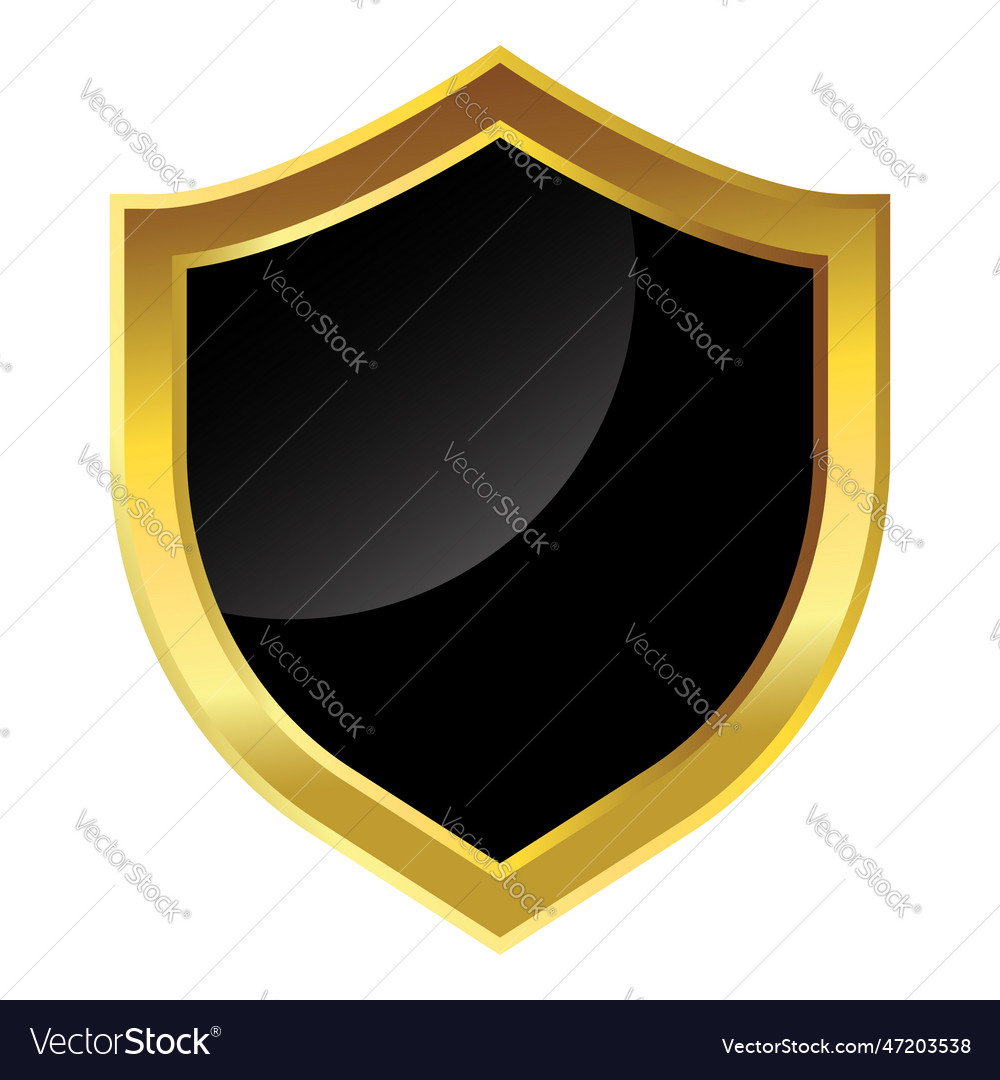 3d shiny shield golden gradient shape shield Vector Image