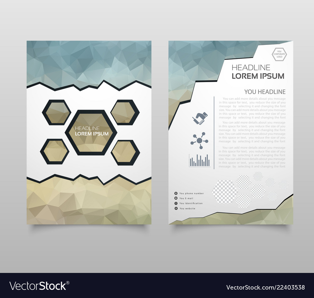 Abstract triangle brochure flyer design in a4 Vector Image