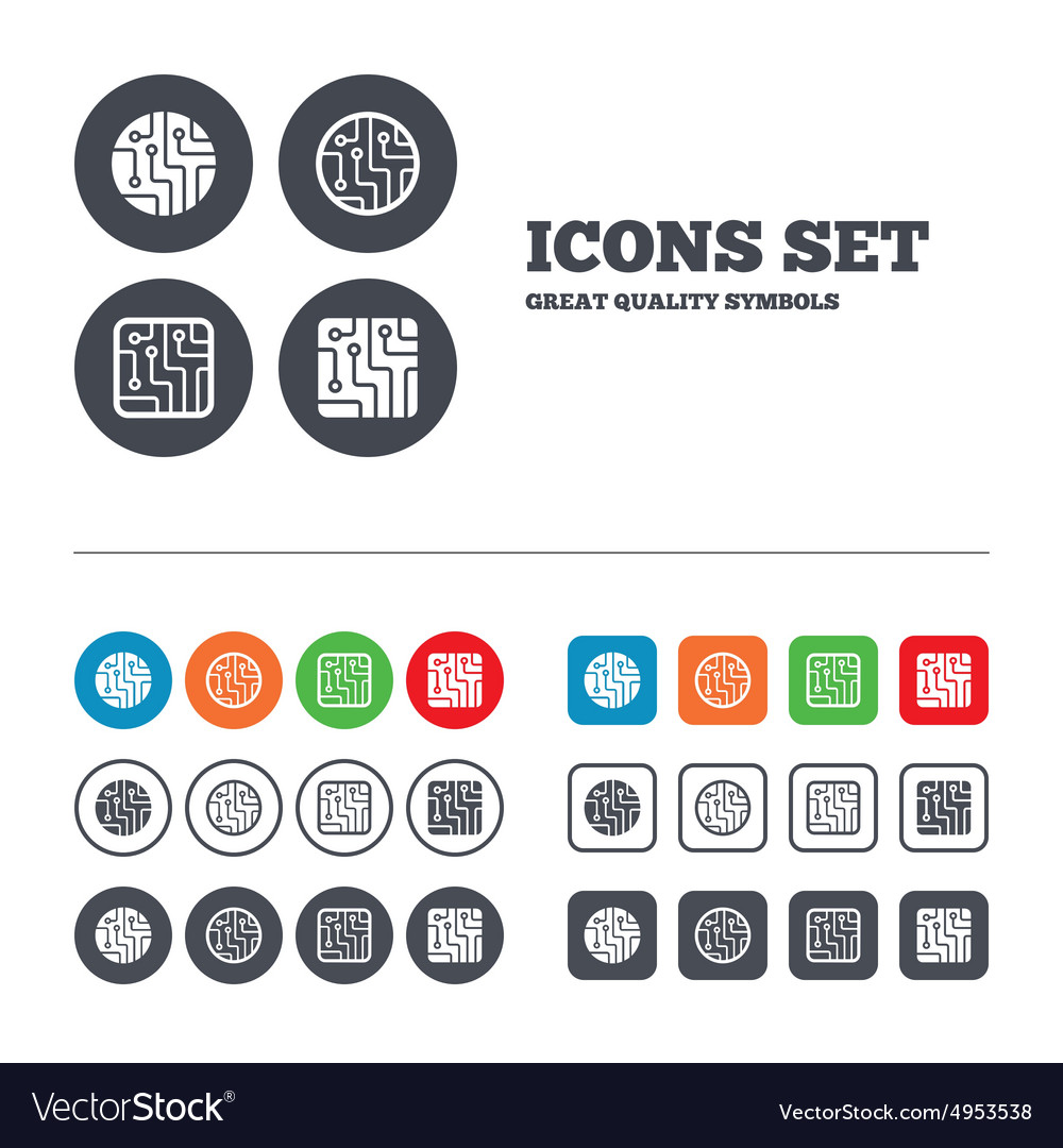 Schalttafel Zeichen Technologie Schema Icons