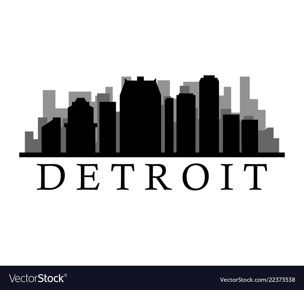 Detroit skyline Royalty Free Vector Image - VectorStock