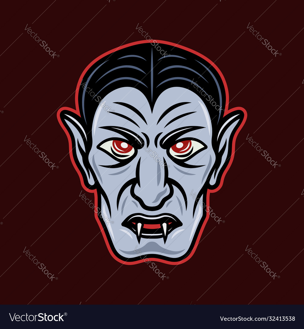 Dracula vampire head cartoon Royalty Free Vector Image