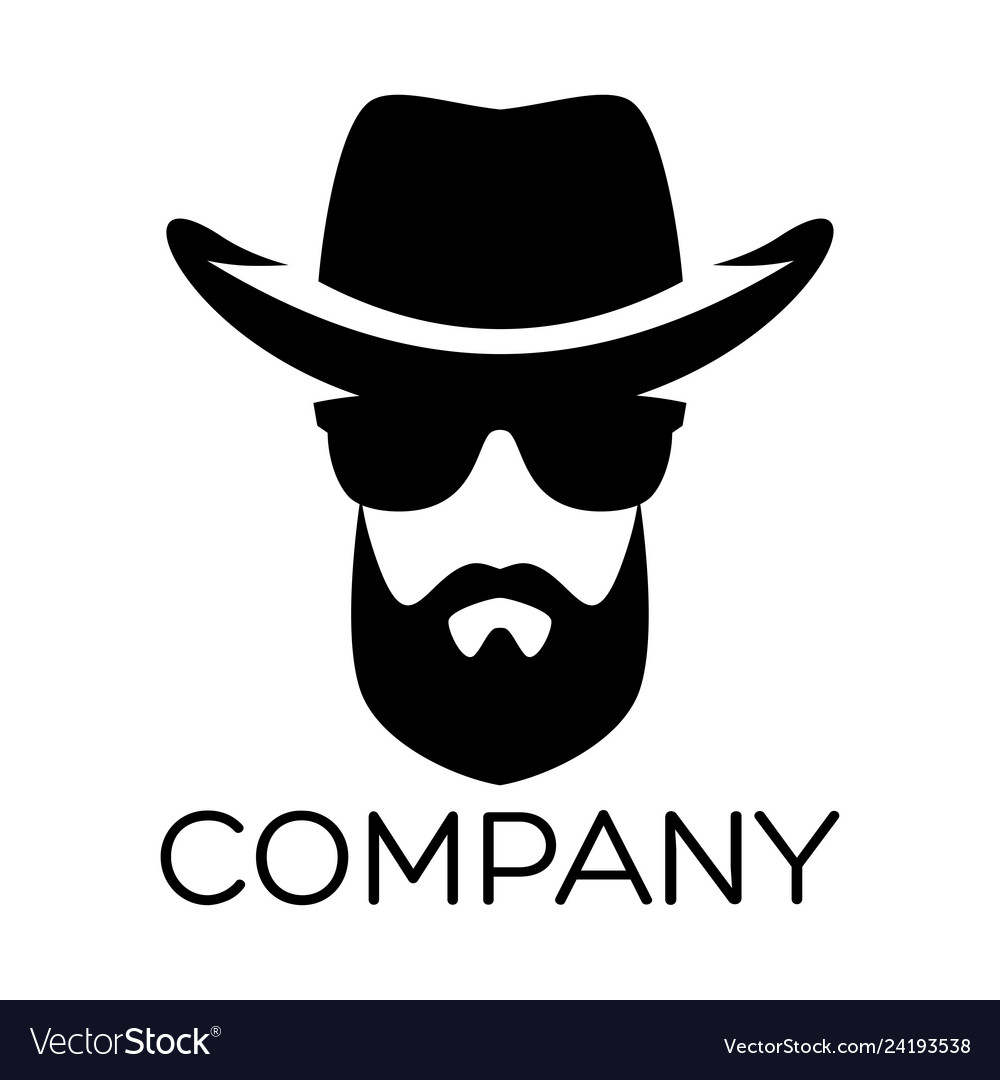 Hipster man logo Royalty Free Vector Image - VectorStock