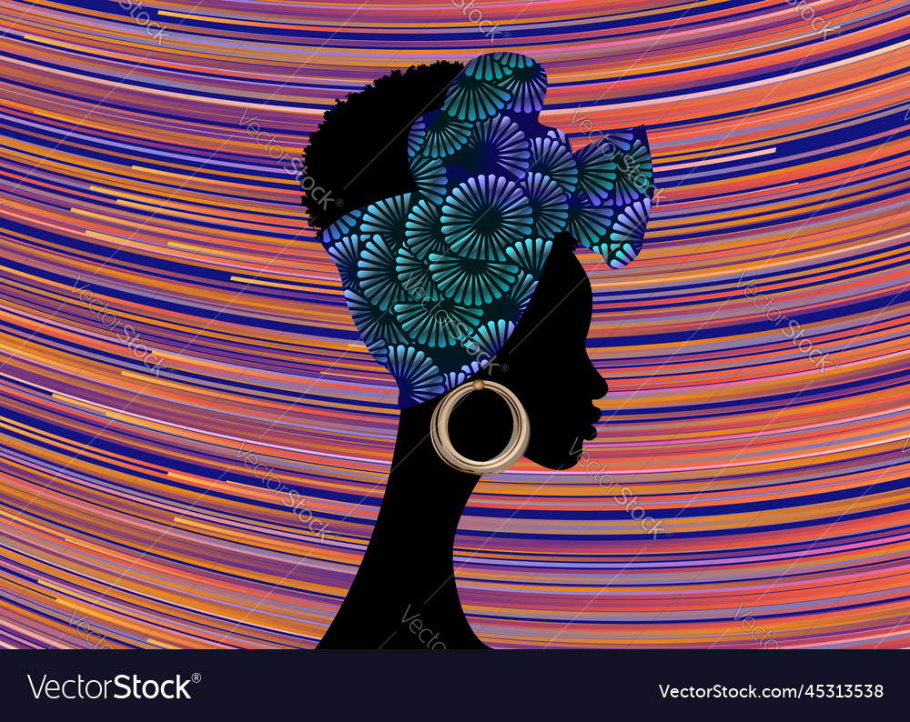 Portrait african woman wears bandana hair styles Vector Image Portrait african woman wears bandana hair styles Vector Image