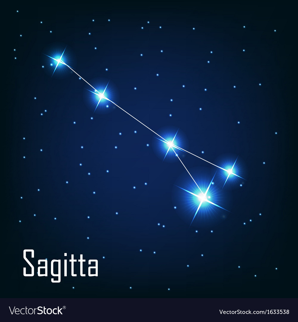 The constellation Sagitta star in the night sky Vector Image