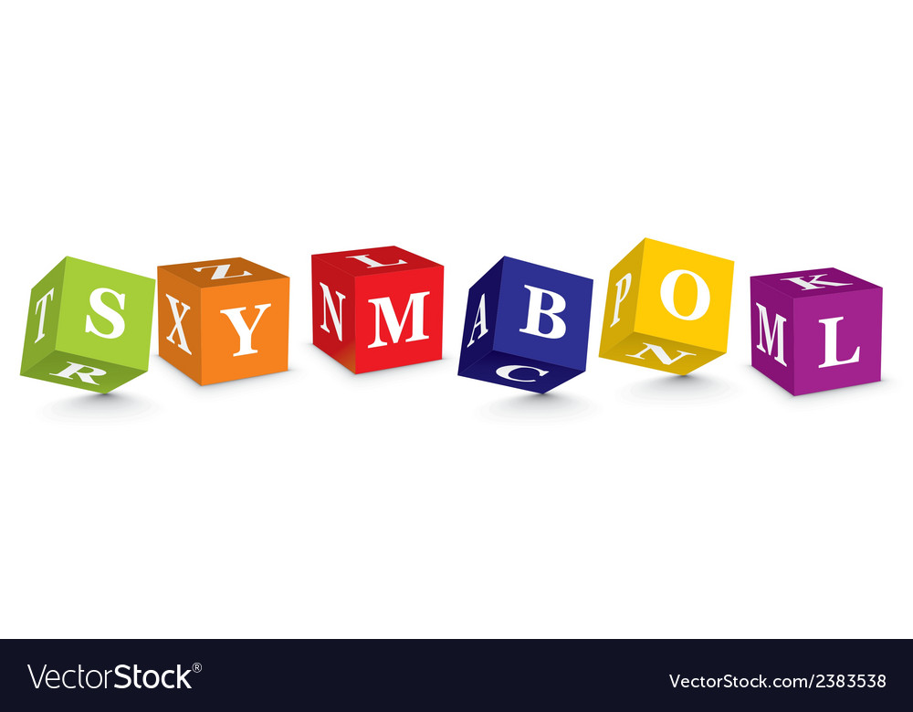 Word symbol written with alphabet blocks Vector Image