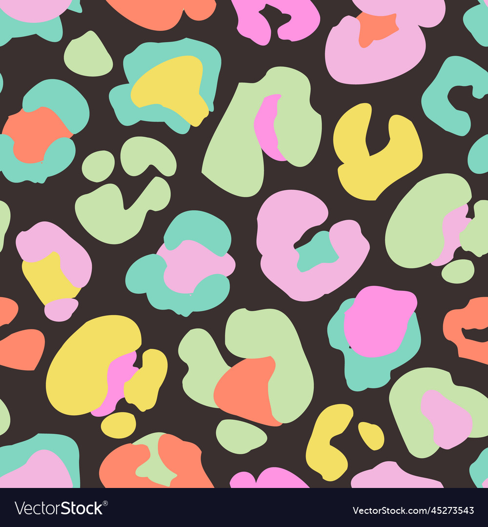 Animal skin print in rainbow colors 90s style vector image Animal skin print in rainbow colors 90s style