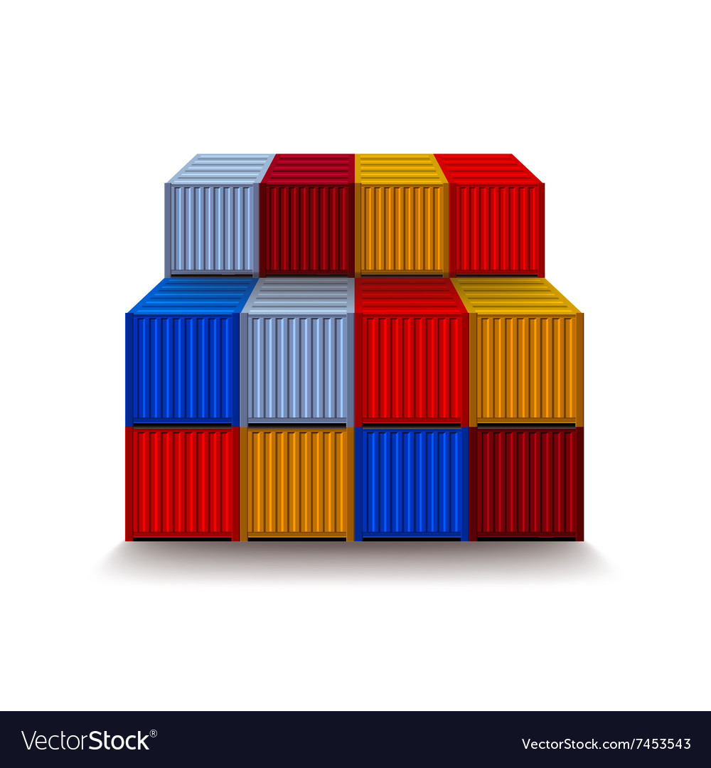 Containers isolated on white Royalty Free Vector Image