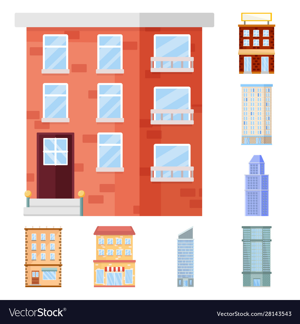 Design facade and building sign Royalty Free Vector Image