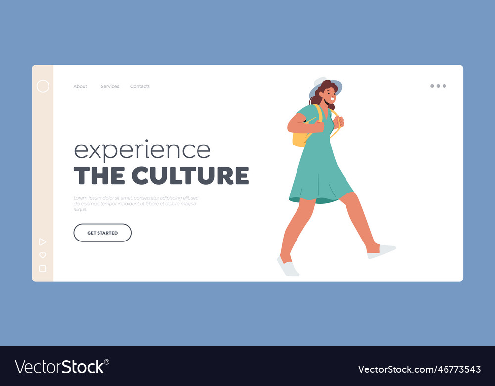 Experience the culture landing page template Vector Image