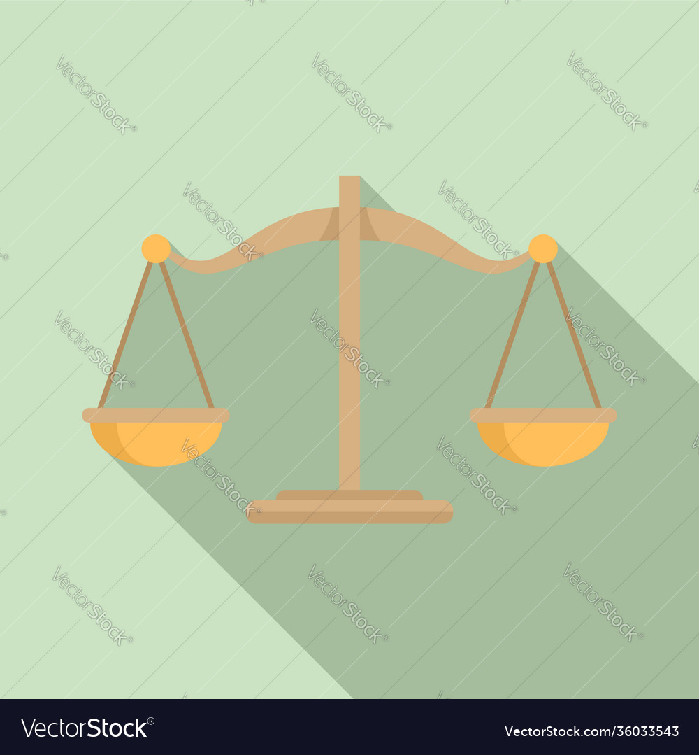 Life skills balance icon flat style Royalty Free Vector