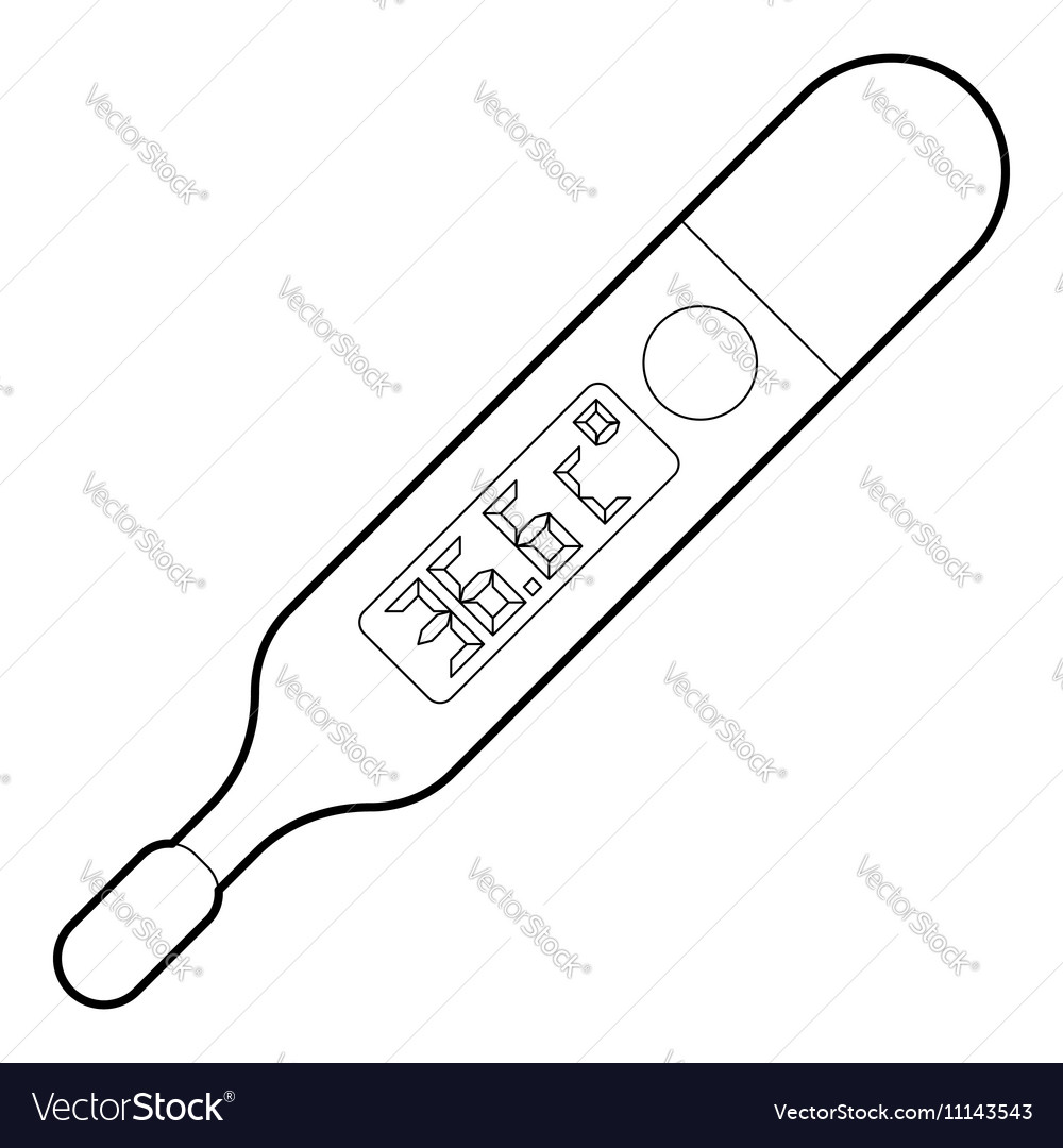 Градусник картинка для детей распечатать Medical thermometer icon outline style Royalty Free Vector