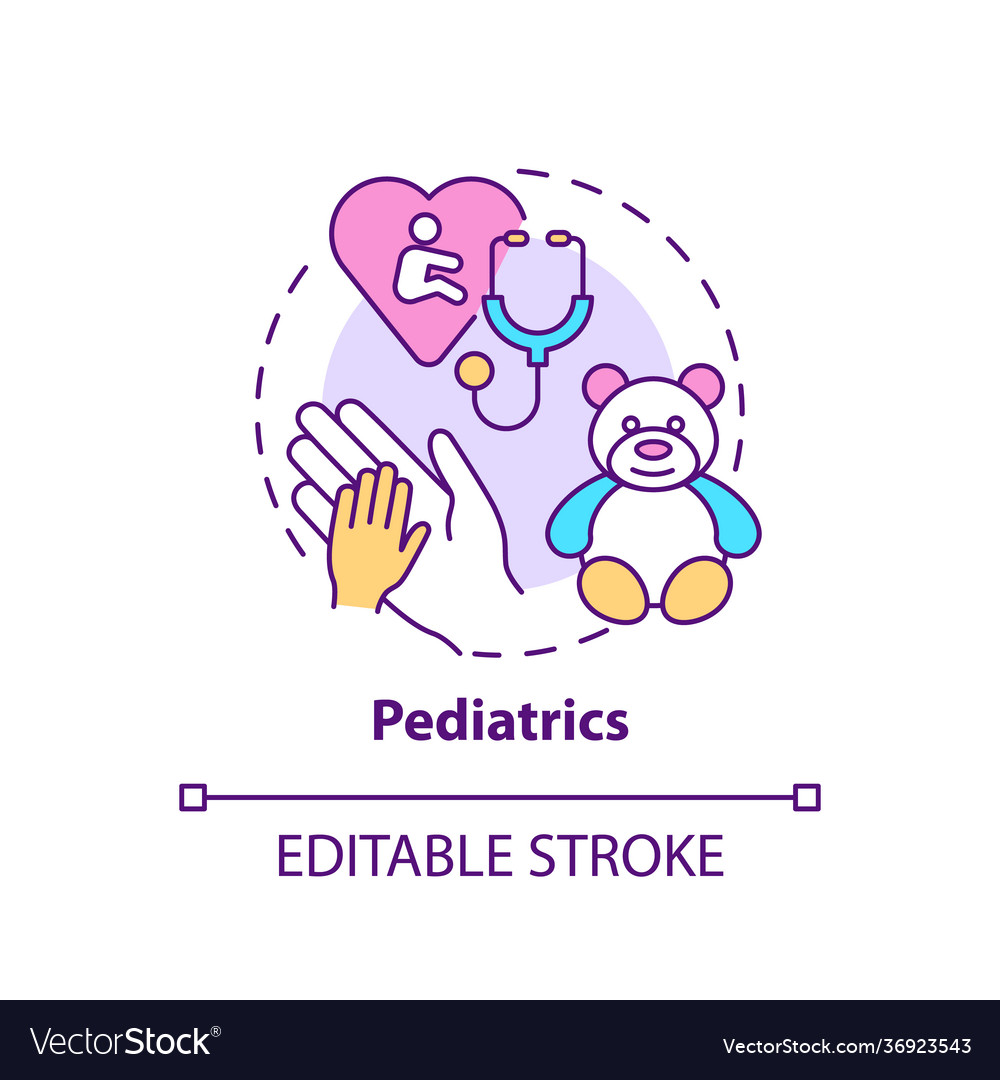 Pediatrics concept icon Royalty Free Vector Image