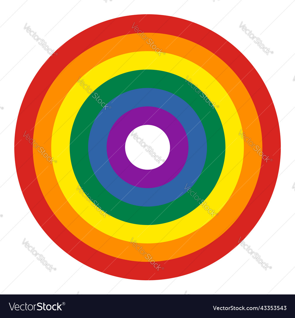 Round pride flag rainbow icon isolated on white Vector Image