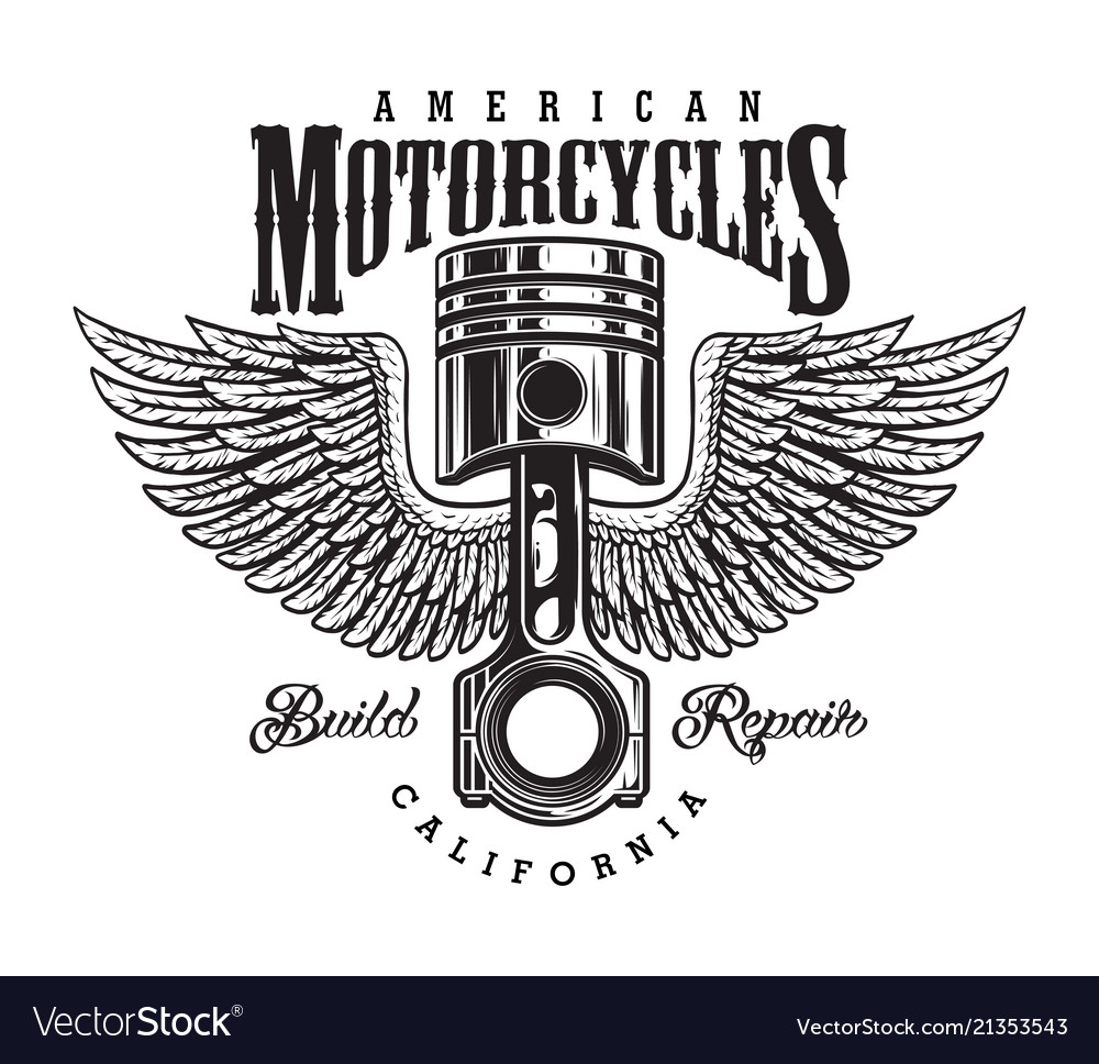 Vintage monochrome motorcycle label Royalty Free Vector