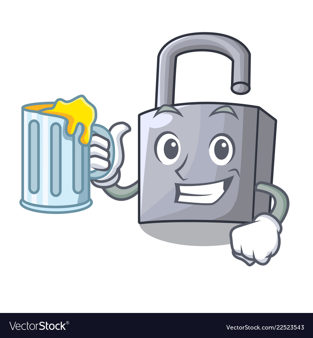 With juice unlocking padlock on the cartoon gate