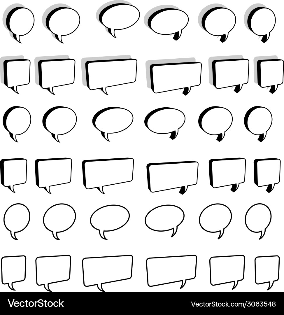 3d speech bubbles Royalty Free Vector Image - VectorStock