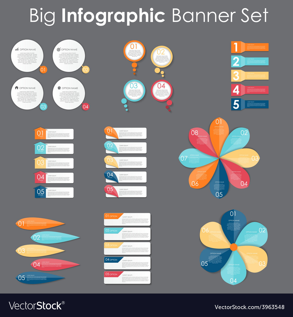 Big set of infographic banner templates for your