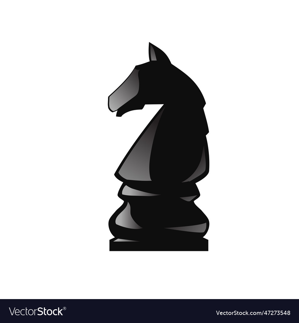 Black chess knight horse stallion Royalty Free Vector Image