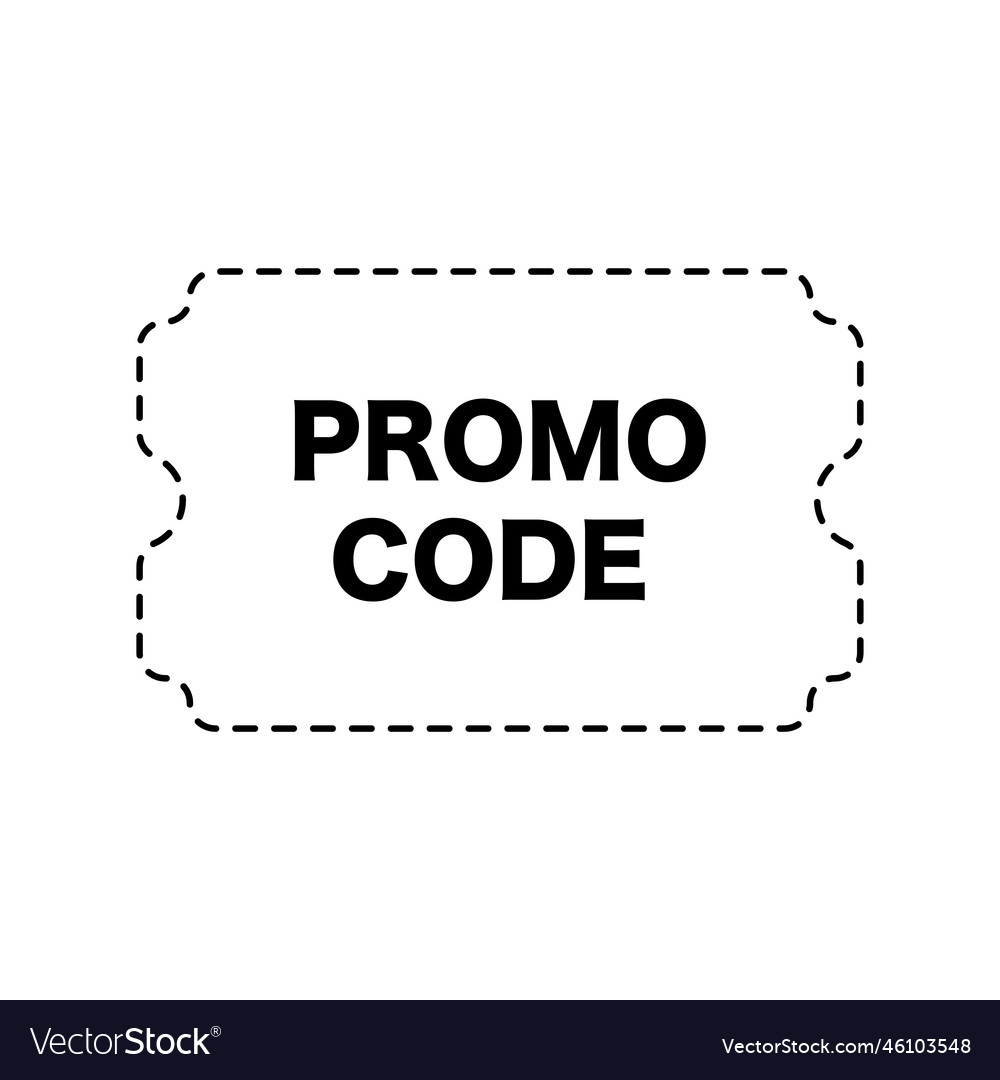 Coupon sticker promo code with cutting outline Vector Image