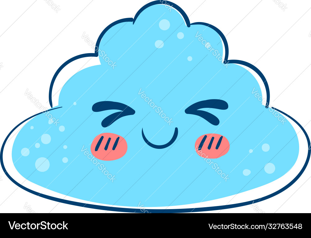 Cute cloud on white background Royalty Free Vector Image