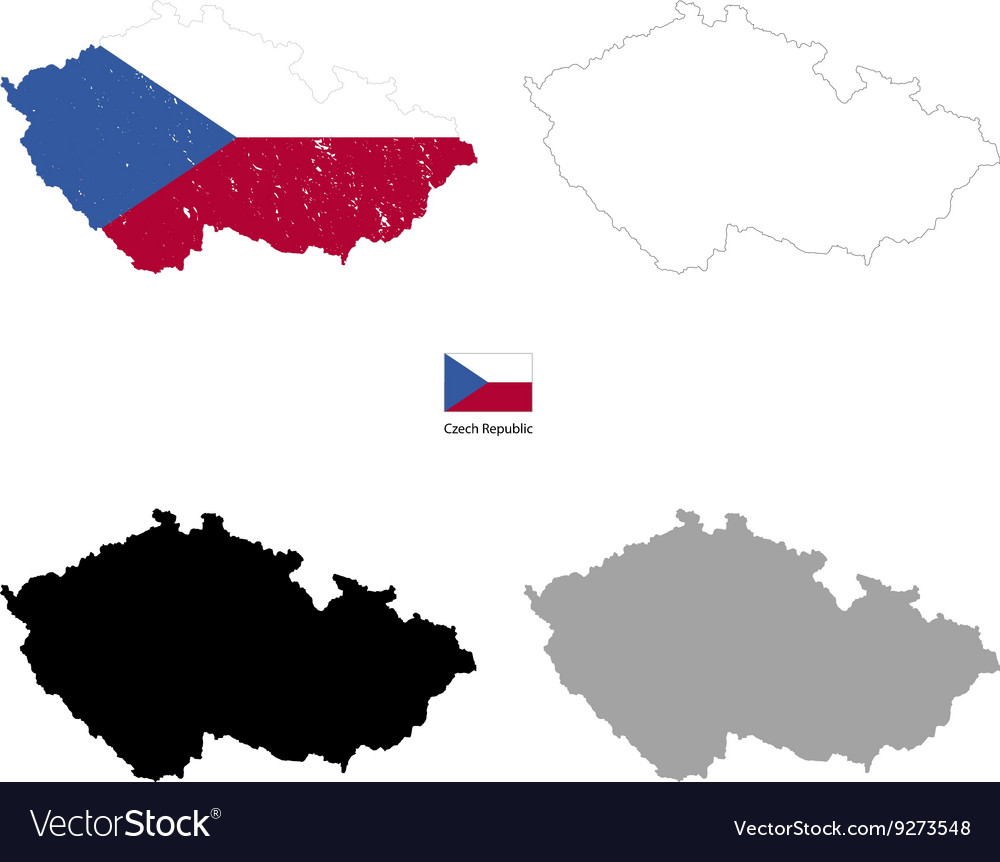 Czech republic country black silhouette