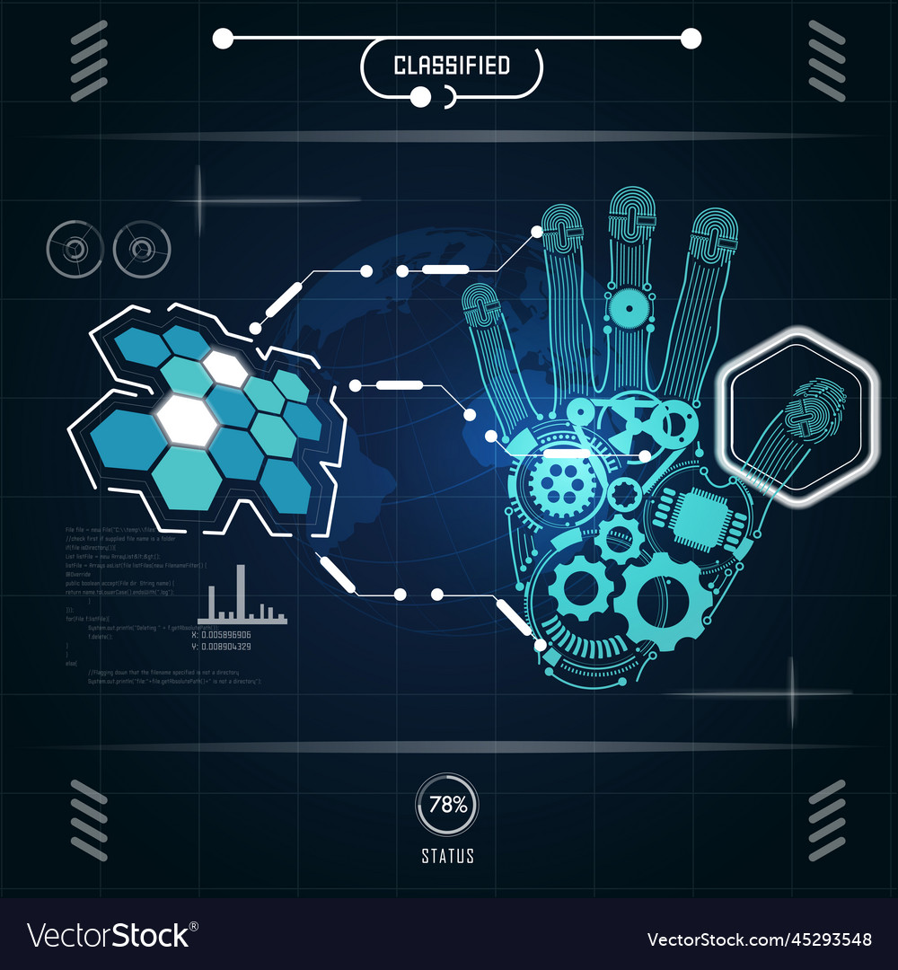 Graphic of a scientific interface Royalty Free Vector Image