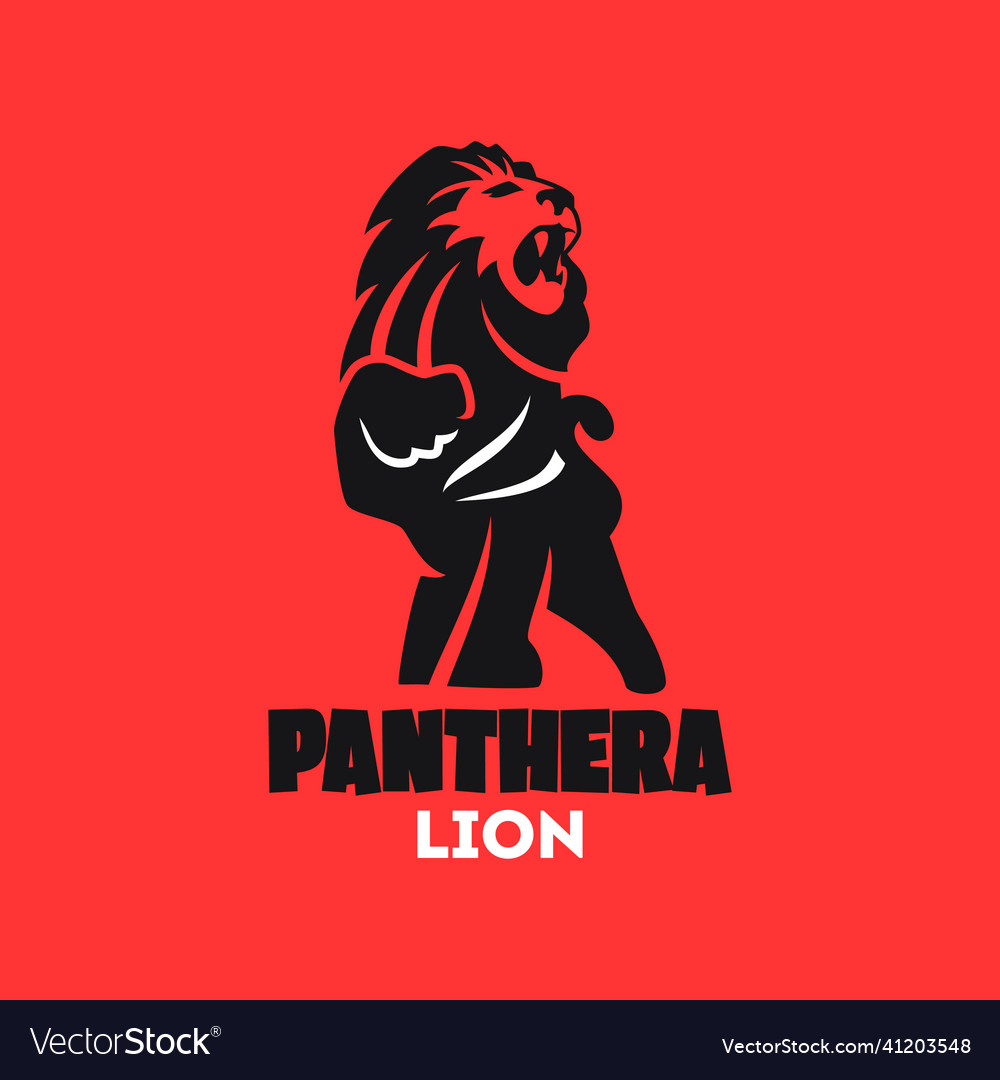 Lion logo konzept rot hintergrund