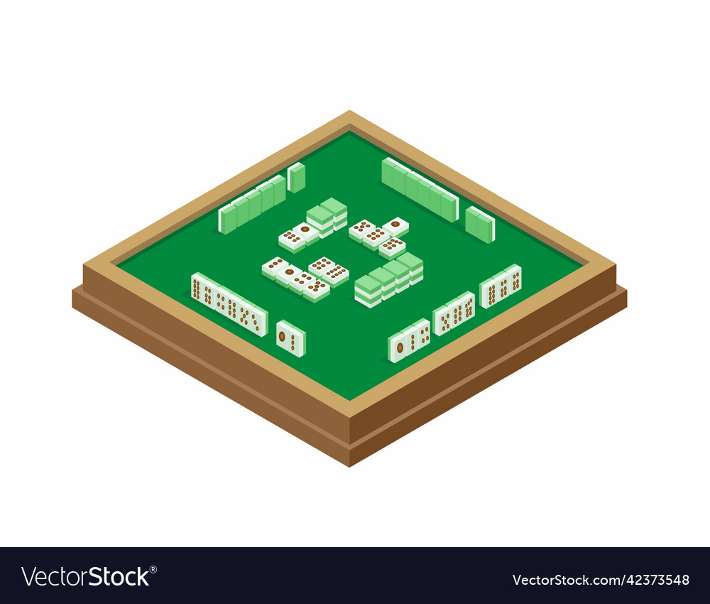 Mahjong board table game isometric Royalty Free Vector Image