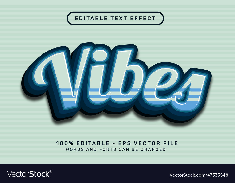 Retro text effect blue vibes 3d