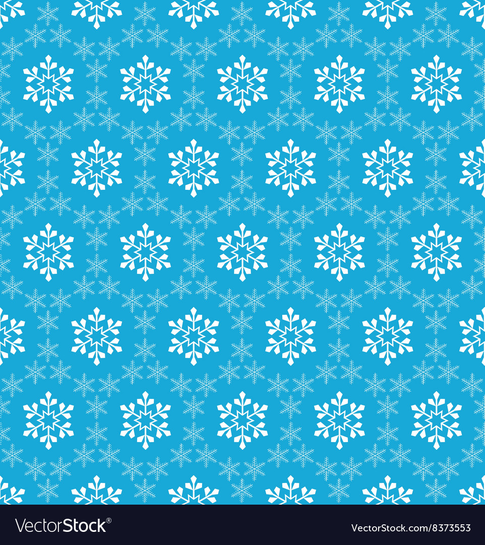 Blue seamless snowflake pattern Royalty Free Vector Image