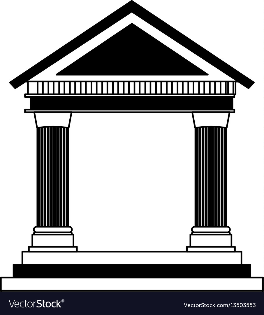 Building roman columns icon Royalty Free Vector Image