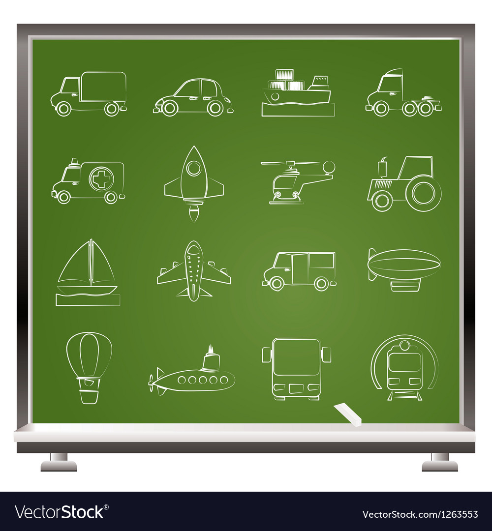 Different kind of transportation icons Royalty Free Vector