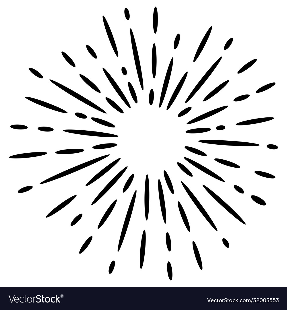 Doodle Design Element Starburst Firework Vector Image