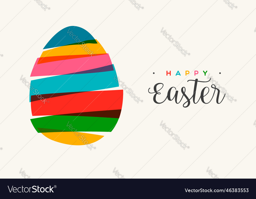 Easter egg card in transparent bright colors Vector Image