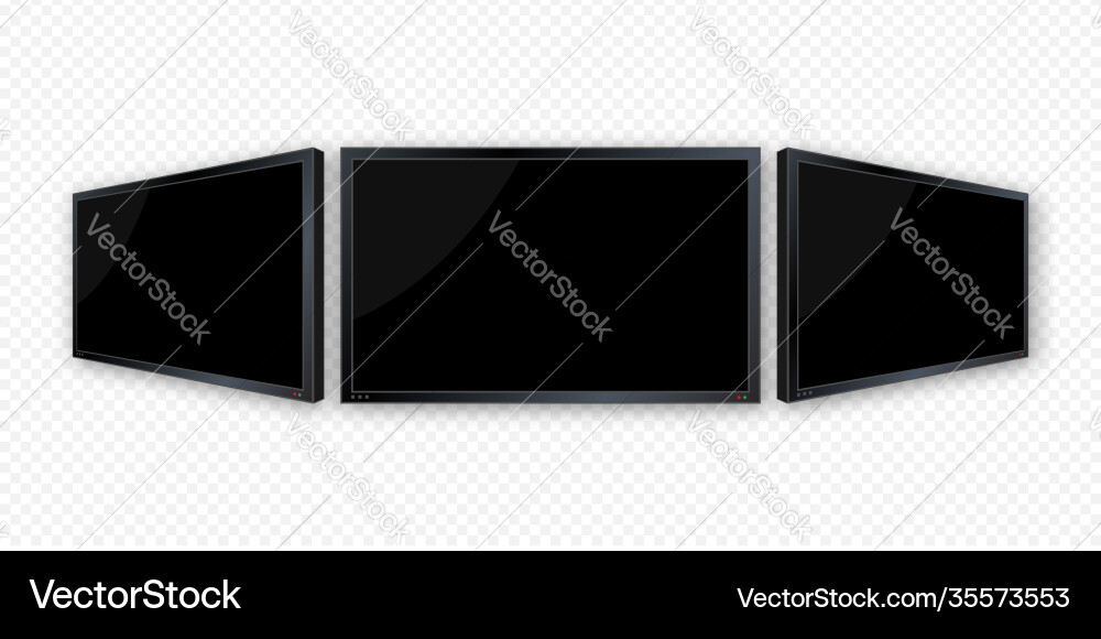 Flat monitor wall perspective icon Royalty Free Vector Image