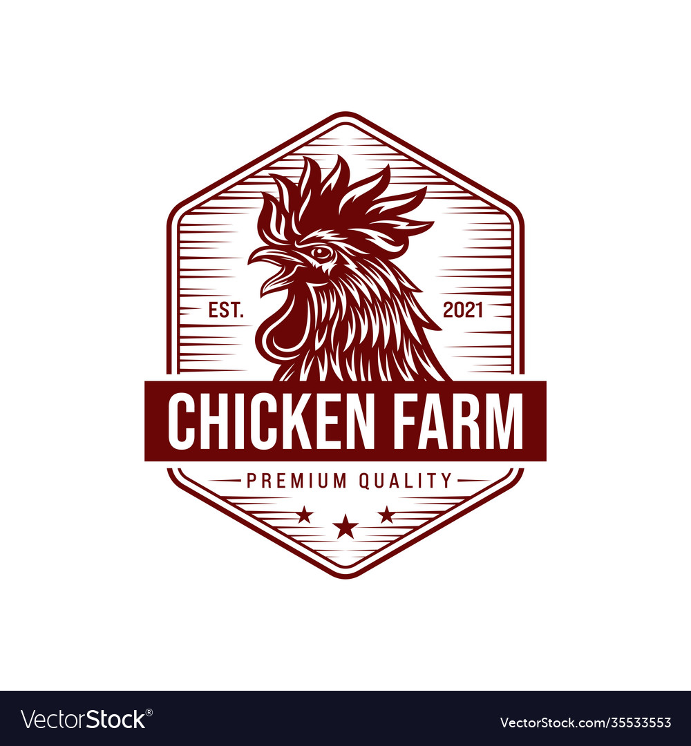 Rooster Vintage Logo Vorlage